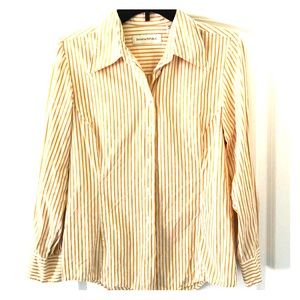 Banana Republic Striped Yellow Button Down Shirt